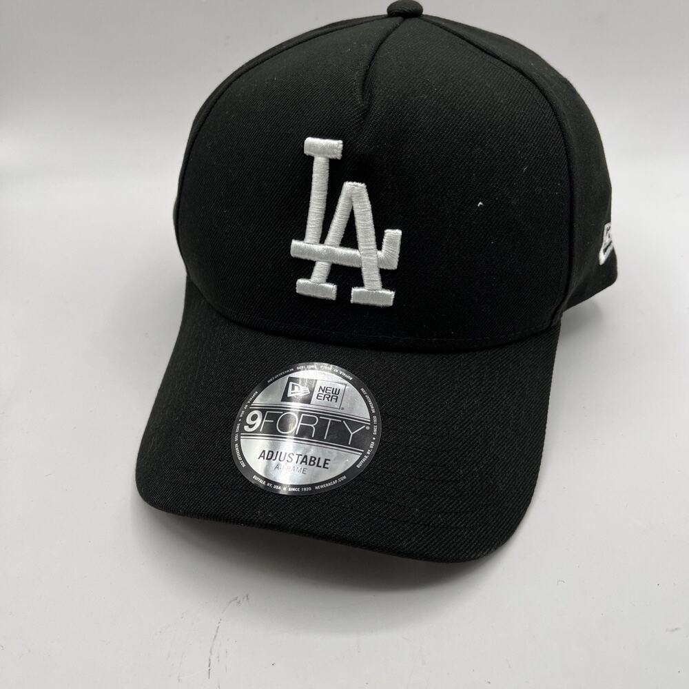 New Era Los Angeles Dodgers 9Forty Snapback Hat Black White LA MLB AS IS DIRTY